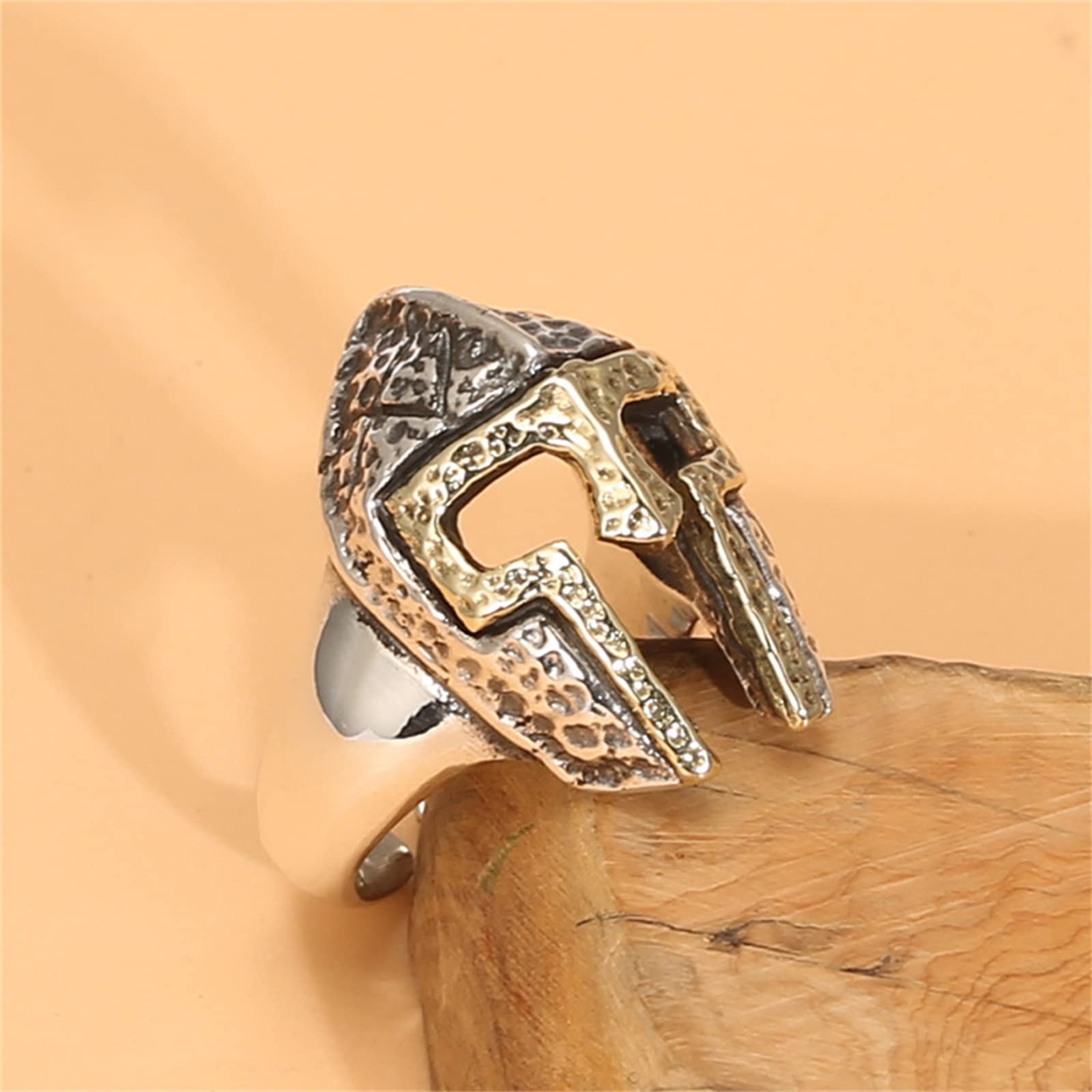 Soldado Espartano Con Anillo De Hombres De Plata Escudo Griego, Joyería De Hombre De Anillo De Mitología Griega, Patrón Victoriano Con Anillo De Hombres De Regalo De Gorgona Para El Marido