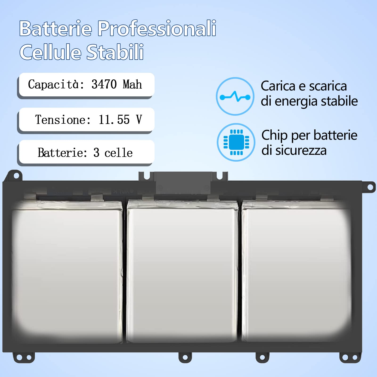 Batterie ASUNCELL HT03XL 11.55V/41.9Wh Pour HP Pavilion - Compatible 14-CE, 15-CS, 17-BY Et Séries G7