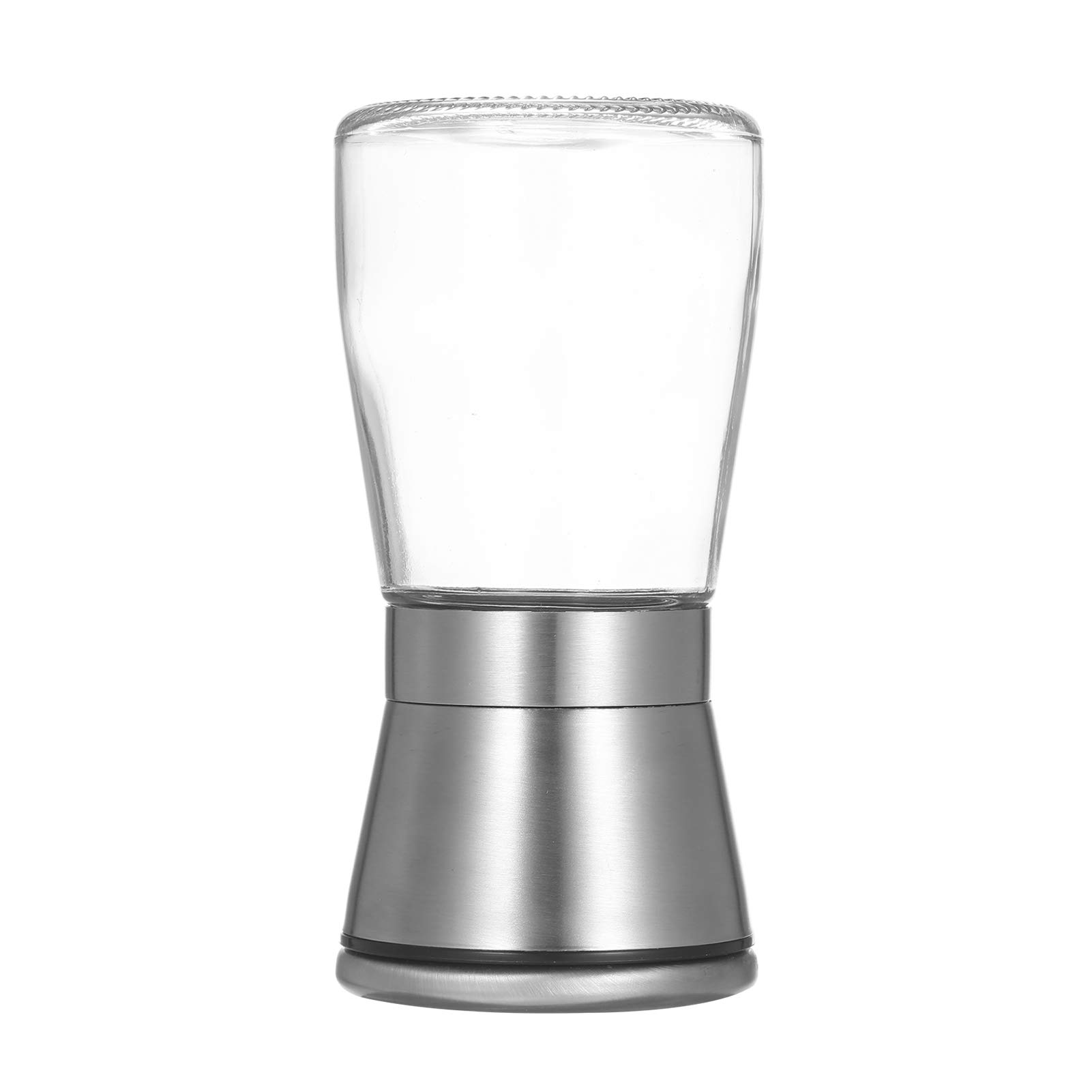 Salt and Pepper Grinder Refillable Coarseness Adjustable 304 Stainless Steel Mill Shakers with Lid Seasoning Jar Holder Container