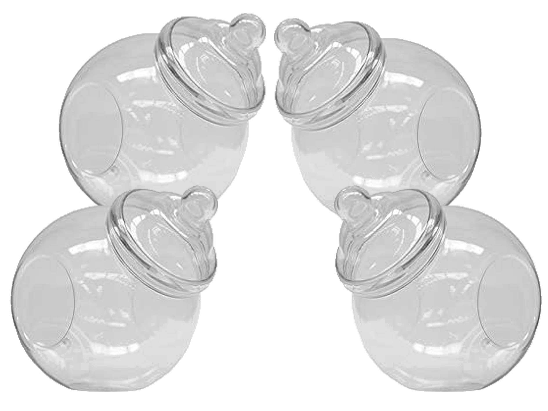 Truly Sweet Candy 3200ml Spherical Victorian Style Food Grade Plastic Sweet Jars - Wedding, Party (4 Jars)