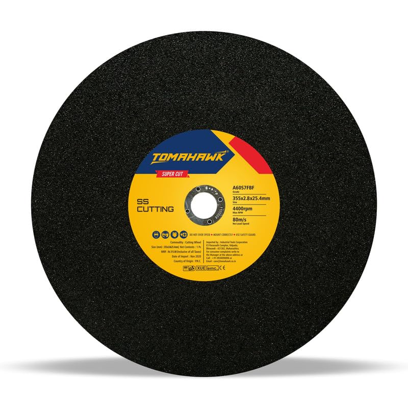 TOMAHAWK® 14" Cut-Off Wheel for Metal & Stainless Steel, Pack of 20pcs, 355x2.5x25.4mm - Green - 6-month warranty (Black, 20) (B0C9MTK8VX) Amazon Price History, Amazon Price Tracker