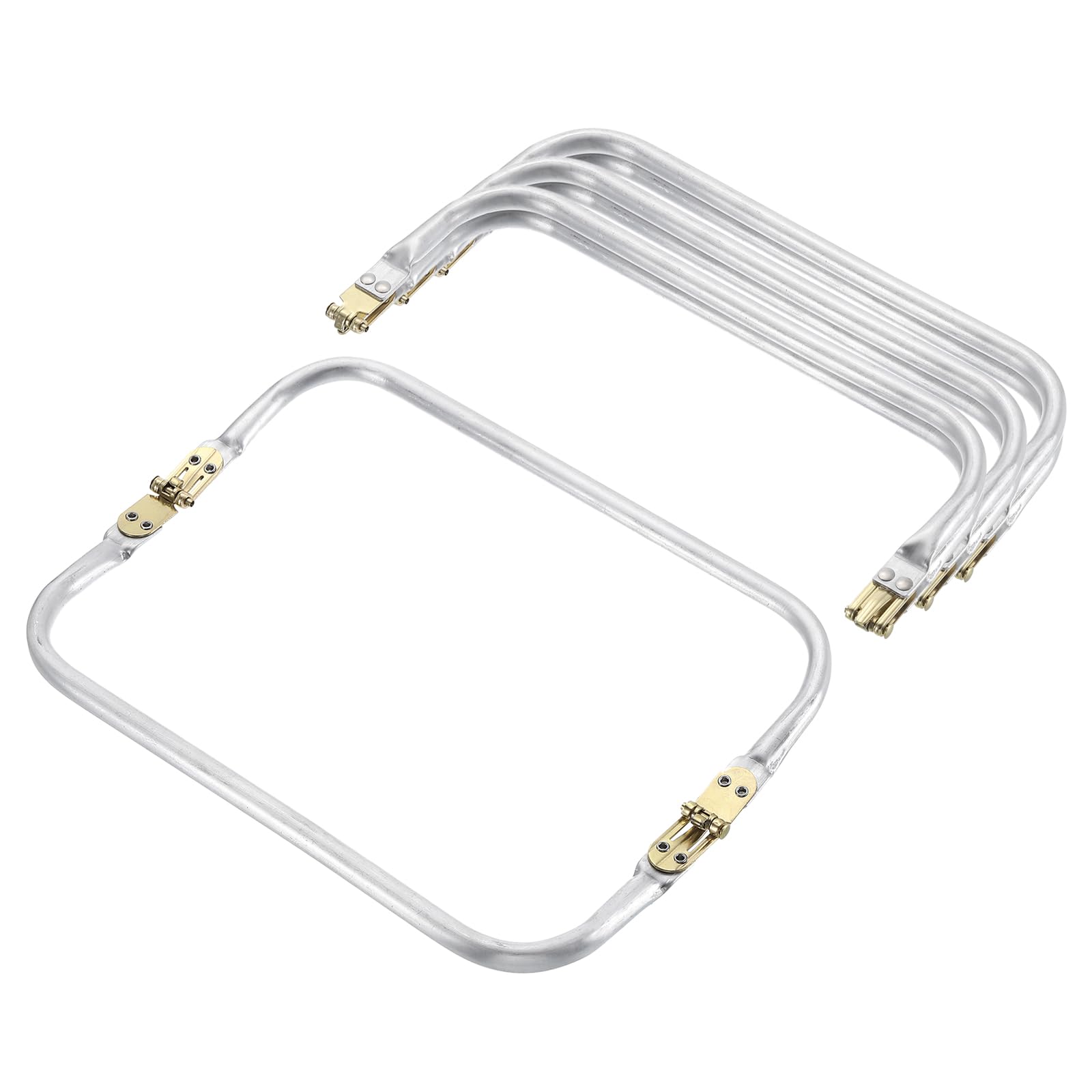 sourcing map Metal Purse Frame 8.7 in, 4 Pcs Rectangle Frame Kiss Lock, Bag Frame Hardware Replacements for DIY Purse Handle Bag Making, Clutch Coin Purse Frames