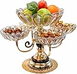 Plato de frutas – Bandeja de cristal multicapa para decoración del hogar, sala de estar, mesa de té