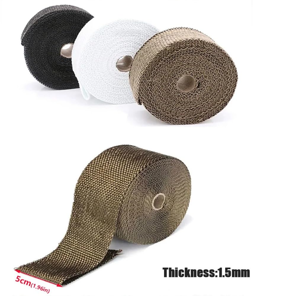 Il tessuto ignifugo viene utilizzato per l'isolamento ad alta temperatura dei tubi di scarico automobilistici e per l'isolamento dei tubi di scarico Copri scarico moto(Titanium,15M)