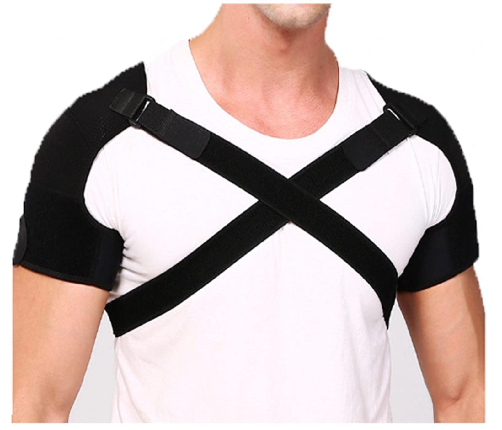 Doppelte Schulterstütze, Schulterstütze, Haltungskorrektur – Damen und Herren, Schulterbandage, Schultergürtel – Gelenkluxation, Sehnenentzündung, Arthritis,L