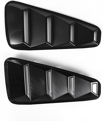 Miniatura 4 de Compatible con Ford Mustang 2005-2014 14 cuarto lateral 2 piezas de rejillas de ventana cubierta de ventilación ABS negro (negro mate)