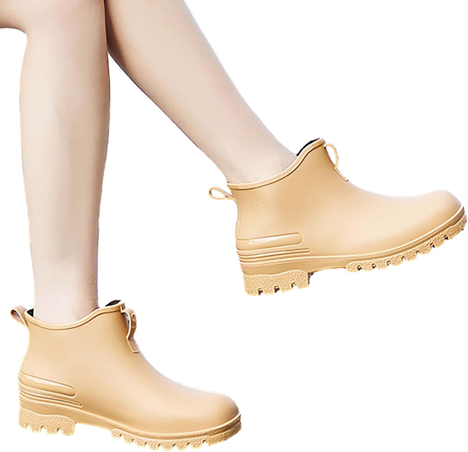 LOIJMK Gummistiefel Damen Mit Absatz - Wasserdicht Regenstiefel Halbhoch