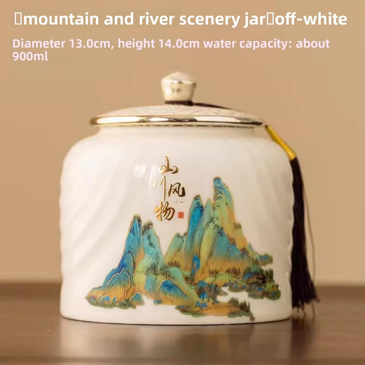 Ceramics Tea Caddy, 900ml 30.6oz, Sealed Storage Tank Storage Tank Chinese Kung Fu Tea Set Accessories