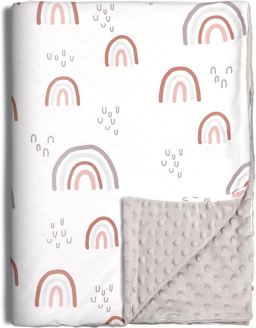 Baby Blanket for Boys Girls, Soft Warm Plush Minky Baby Blanket with Dotted Backing, Newborn Double Layer Receiving Blanket for Stroller Crib