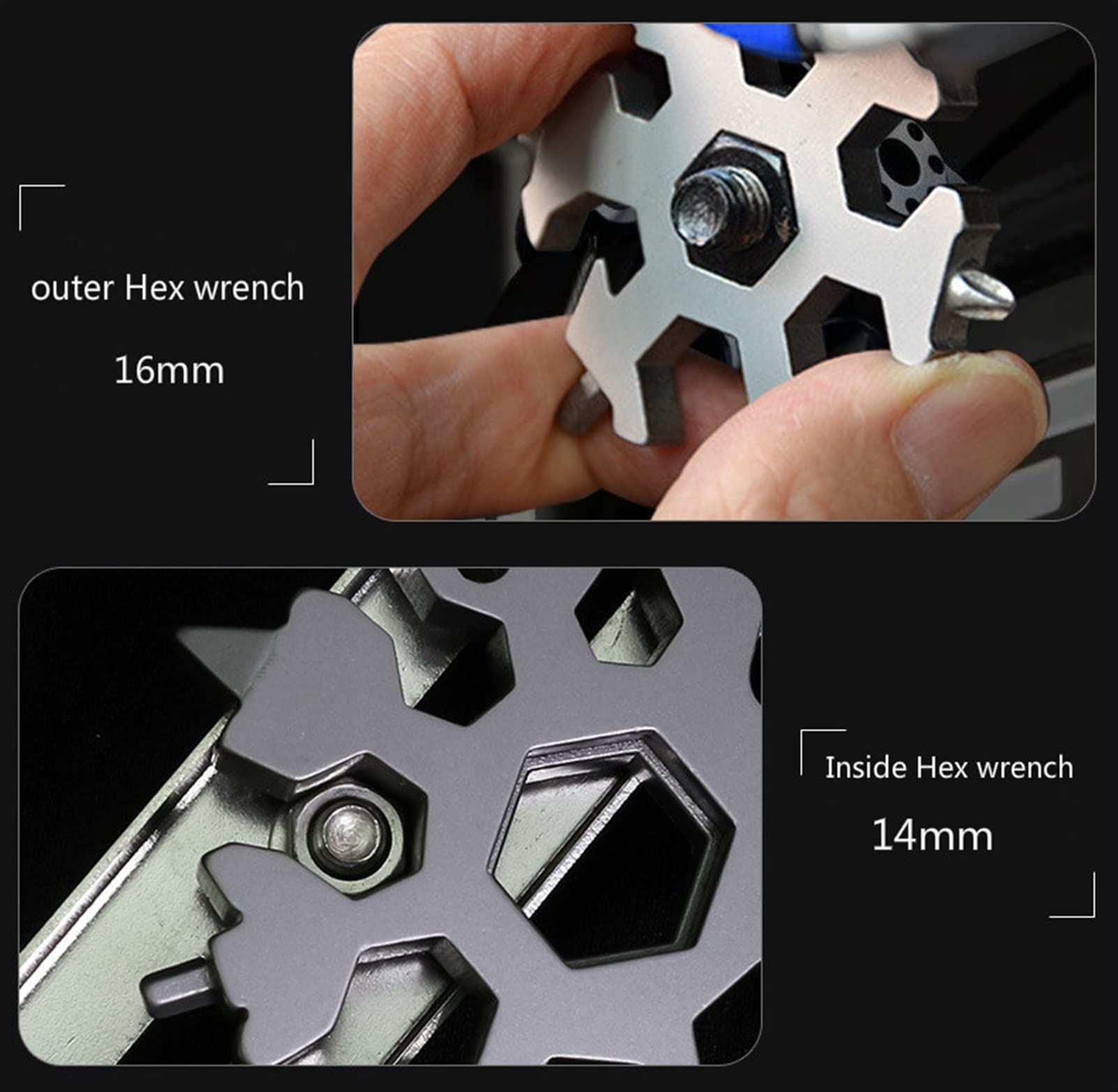 Schneeflocken-Schraubenschlüssel, Schneeflocken-Multitool, Schraubendreherschlüssel(18 in 1 Multicolor)