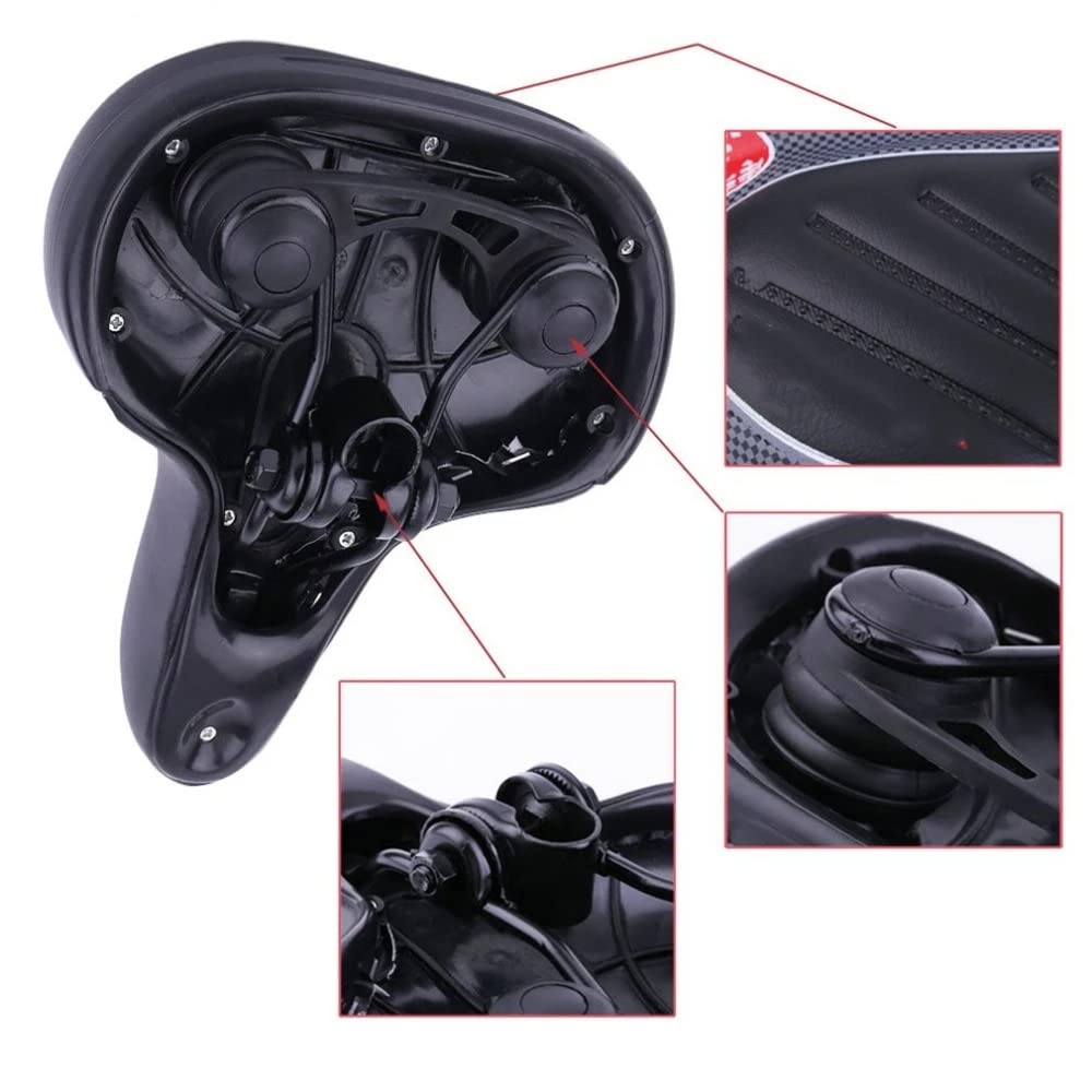 GBZIJIE Fahrradsattel Breit & Weich - PU-Leder Sattel Mit Doppelfeder Komfort