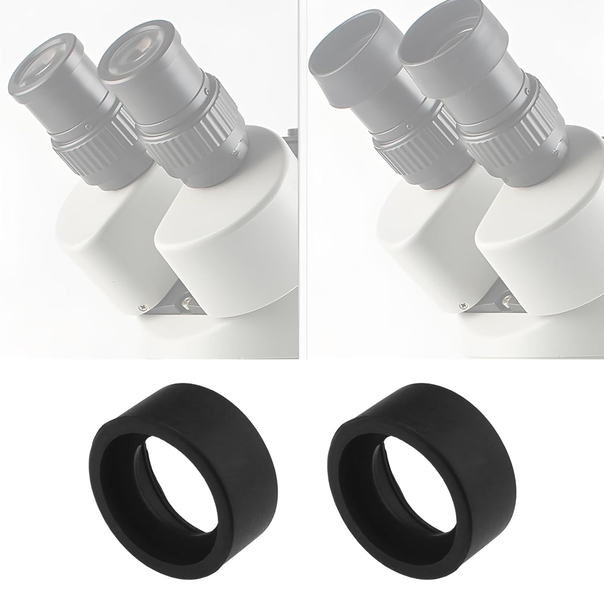 4 PCS Copas de Goma para Ocular 34-38mm Protector Ocular de Goma Suave para Ocular Cubierta de Goma para Ocular para microscopio estereoscópico Goma Suave ángulo Plano (34-38mm)