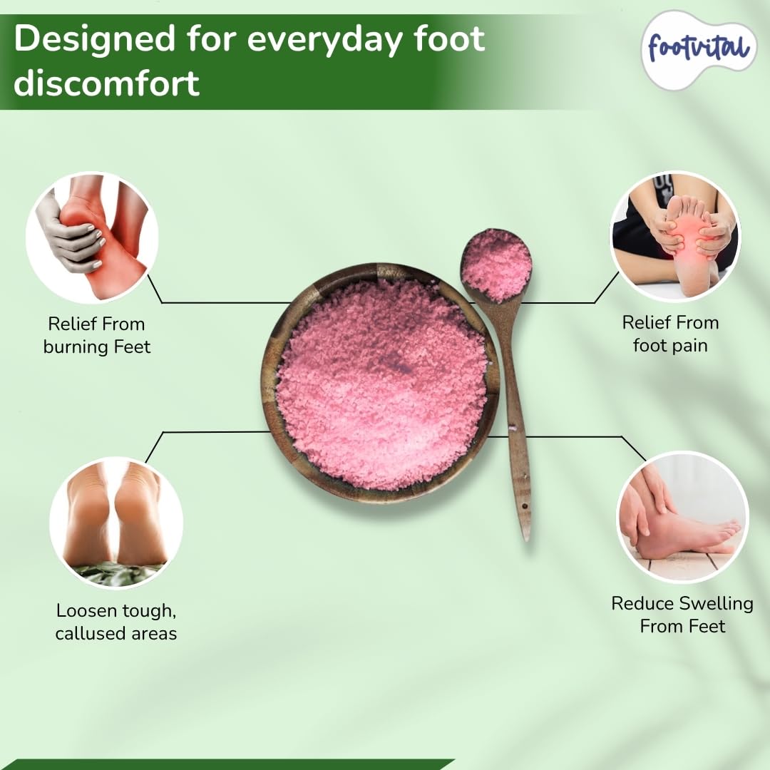 Footvital Rose Bliss Epsom Salt Foot Soak (300g) β Rose Infused Aromatherapy Bath Salt for Foot Spa, Relaxation & Soft Skin Care 3