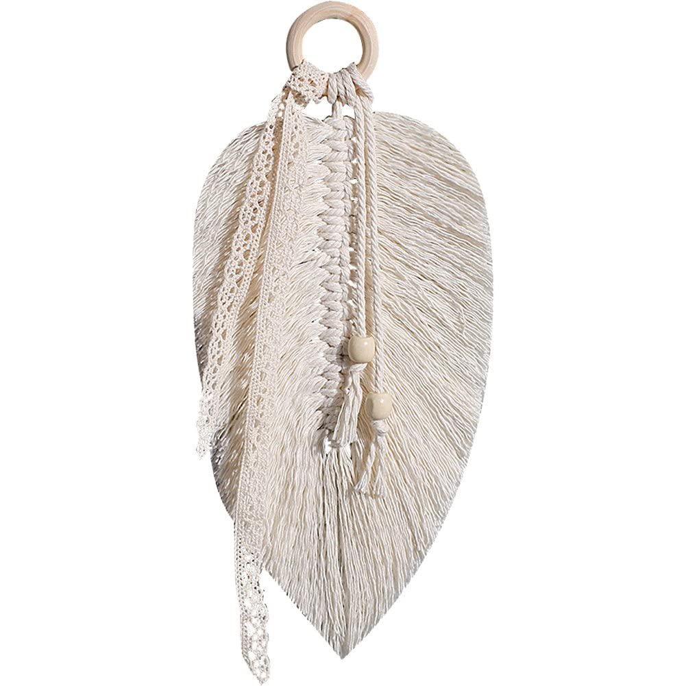 Ppmter Decoración Colgante De Pared De Macrame Hogar Elegante De Hoja Bohemia Decoración De Arte De Tapiz Tejido para Habitación De Guardería Dormitorio Dormitorio