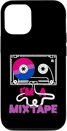 Funda divertida para iPhone 14 Pro I'm A Mixtape con bandera bisexual