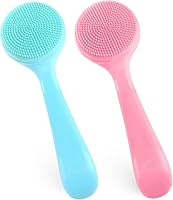 DIVINA VITAE 2 Pack Silicone Face Scrub Brushes - Soft Waterproof Exfoliating Facial Cleansers for Blackheads, Makeup Removal & Deep Pore Cleaning