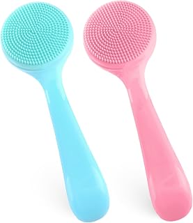 DIVINA VITAE 2 Pack Silicone Face Scrub Brushes - Soft Waterproof Exfoliating Facial Cleansers for Blackheads, Makeup Removal & Deep Pore Cleaning