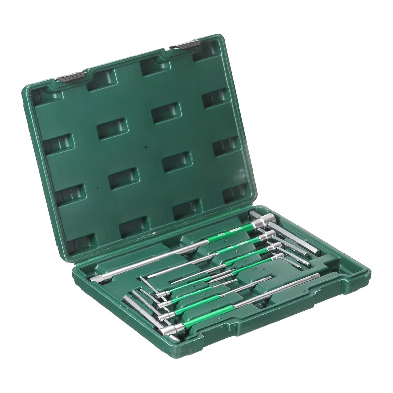 sourcing map 8pcs Sliding T-Handle Hex Key Wrench Set 2-10mm Metric 3-Way Free Sliding Handle Spinner Sleeves CR-V Steel Hex Wrench for DIY Home Repair