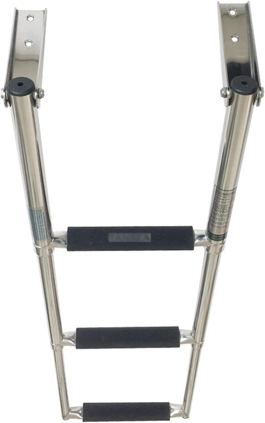 Marine Yacht Ladder/Pool Ladder/Boat Ladder Telescopic, Collapsible 316 Stainless Steel Polished Telescoping Ladder, with Non Slip Tread & Hardware/3 Step