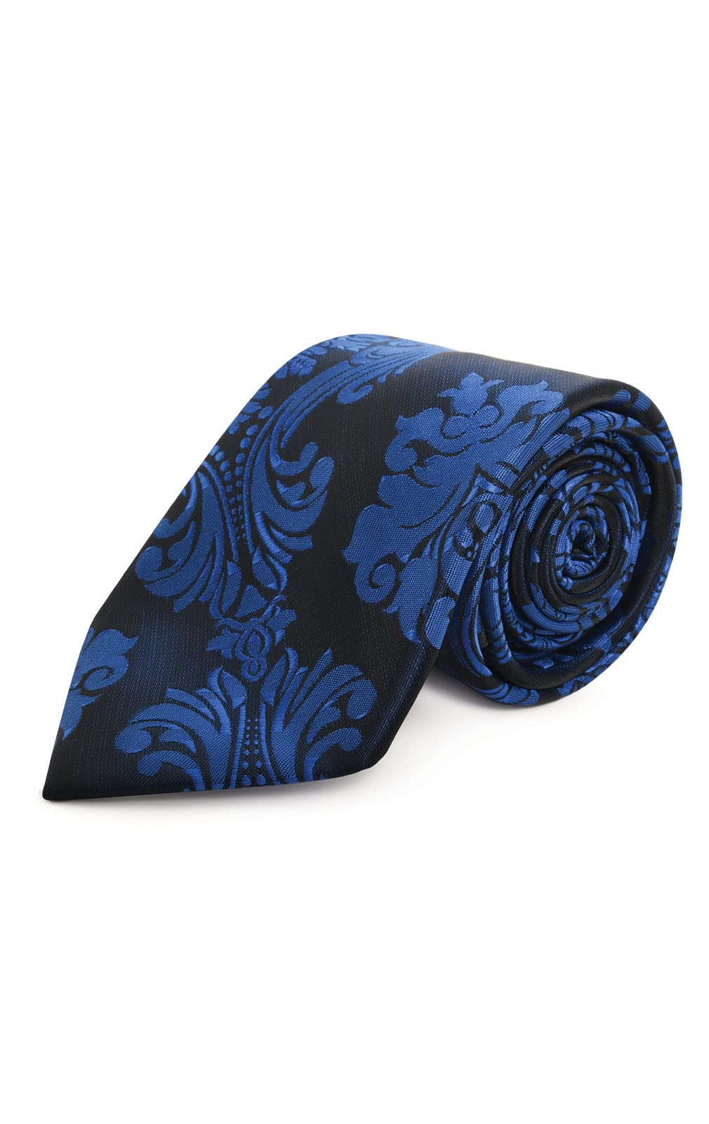 Dobell Men's Blue Tie Victorian Jacquard Pattern