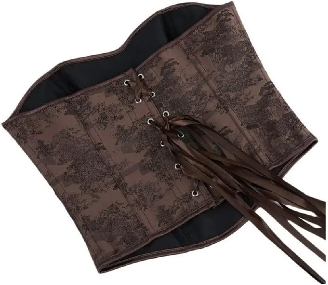 Coffee printed strapless women's tight corset
