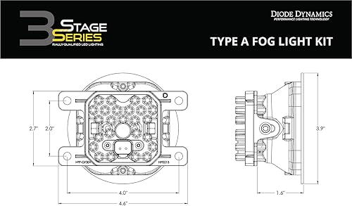 Miniatura 6 de Diode Dynamics Kit de luces antiniebla LED SS3 compatible con Subaru Forester 2014-2018, amarillo SAE Fog Max
