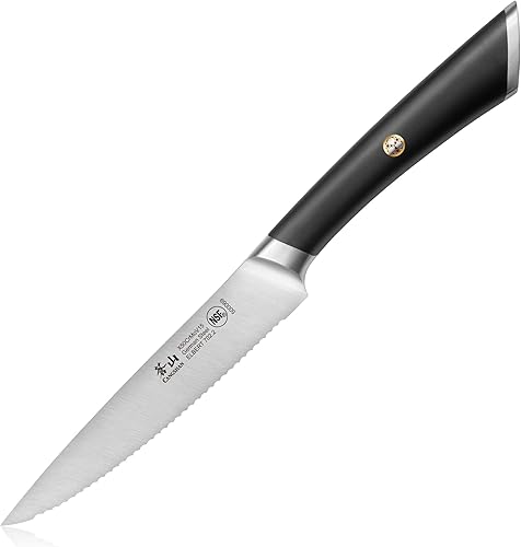 Miniatura 1 de Cangshan ELBERT Serie Alemán Acero Forjado 5" Cuchillo utilitario dentado (negro)