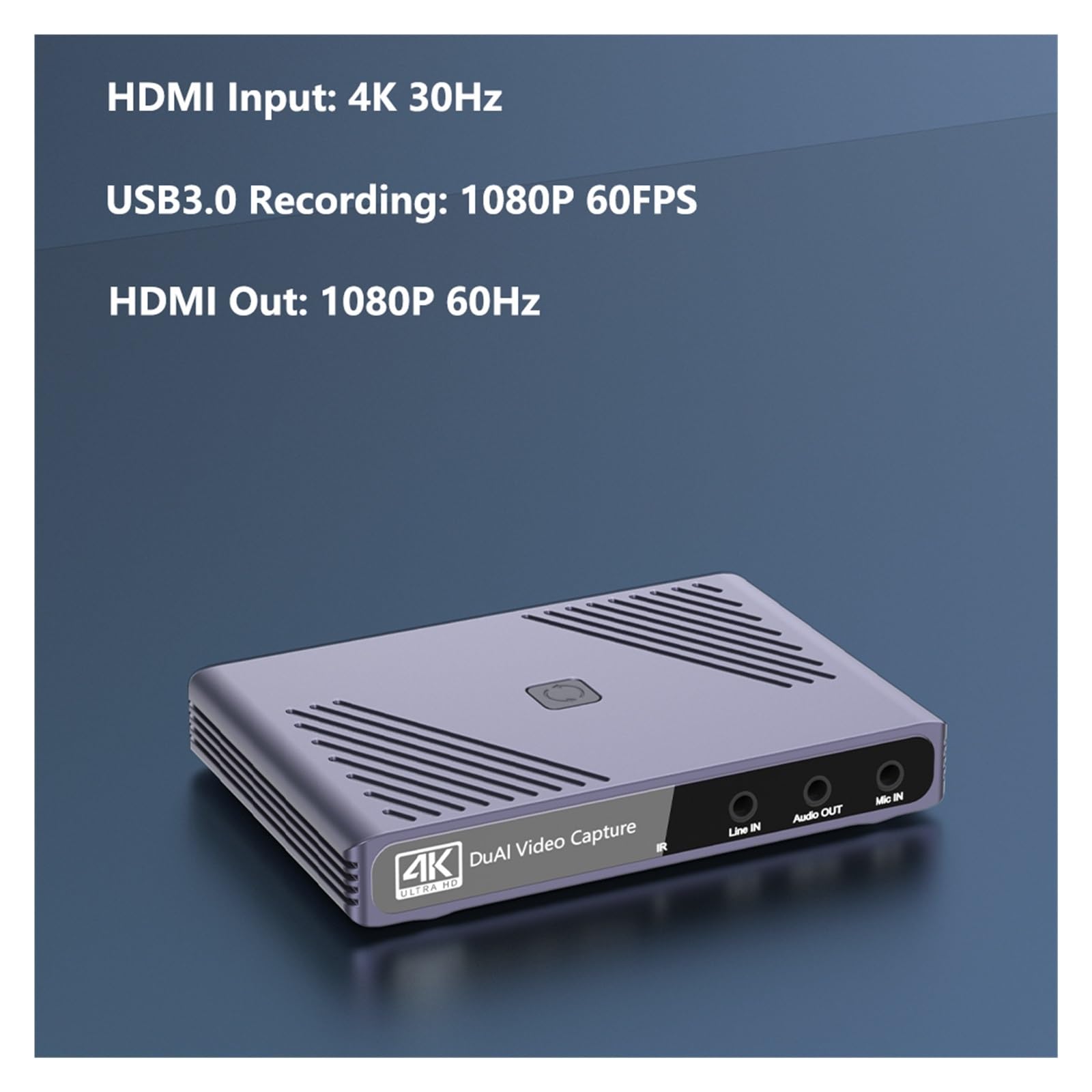 Convertidor Digital, Captura de vídeo USB 3.0 Transmisión en Profesional Podcasting Entrada Dual