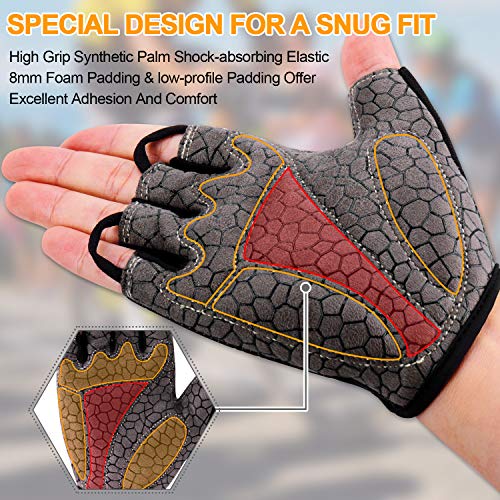 BOILDEG Cycling Gloves Bike Gloves Mountain Road Bike Gloves Anti-slip Shock-absorbing Pad Breathable Half Finger… - Image 5