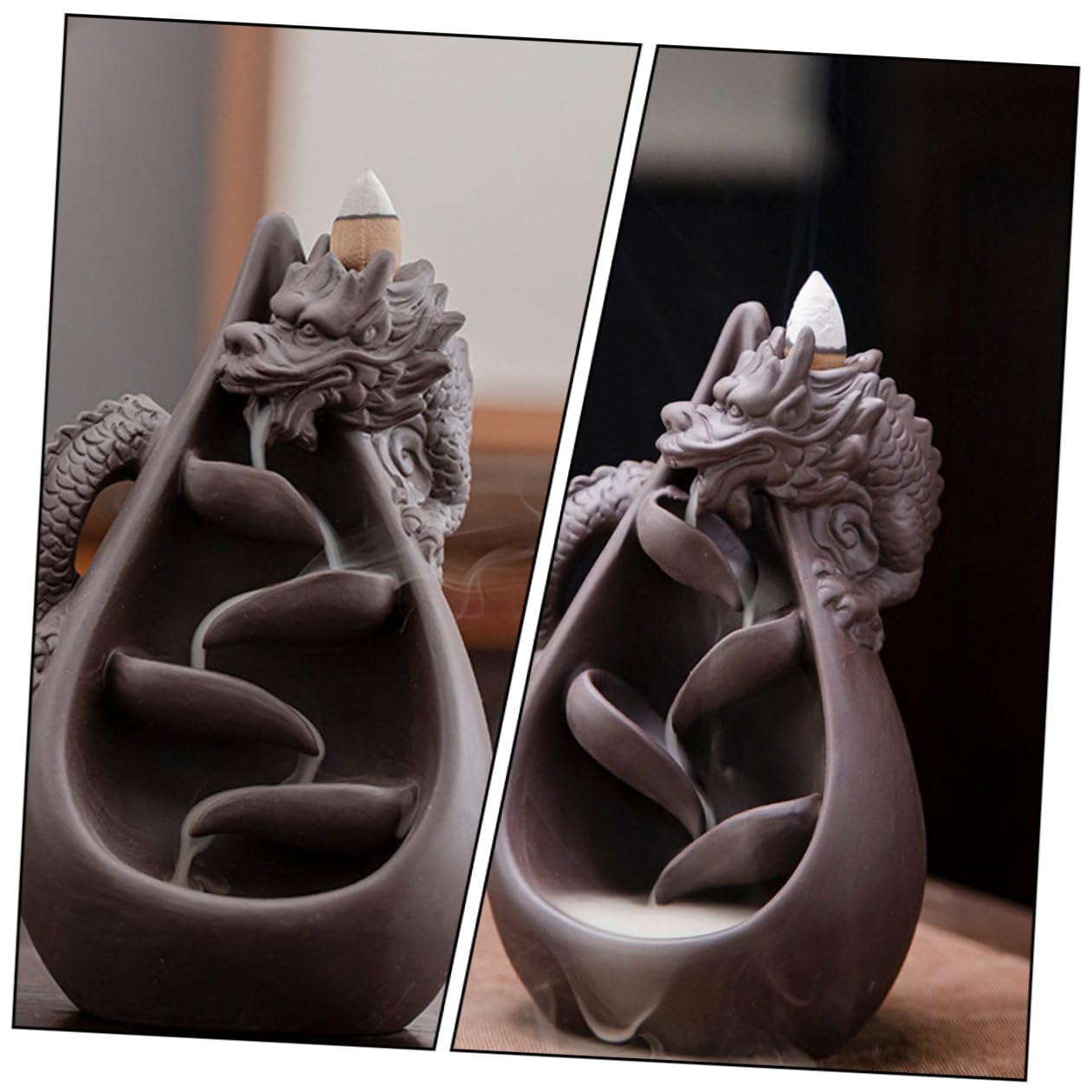 Quemador de Incienso Dragón de Arena Morada Decoración del Hogar y Dormitorio Que Mejora la Calidad del Sueño y Purifica el Aire