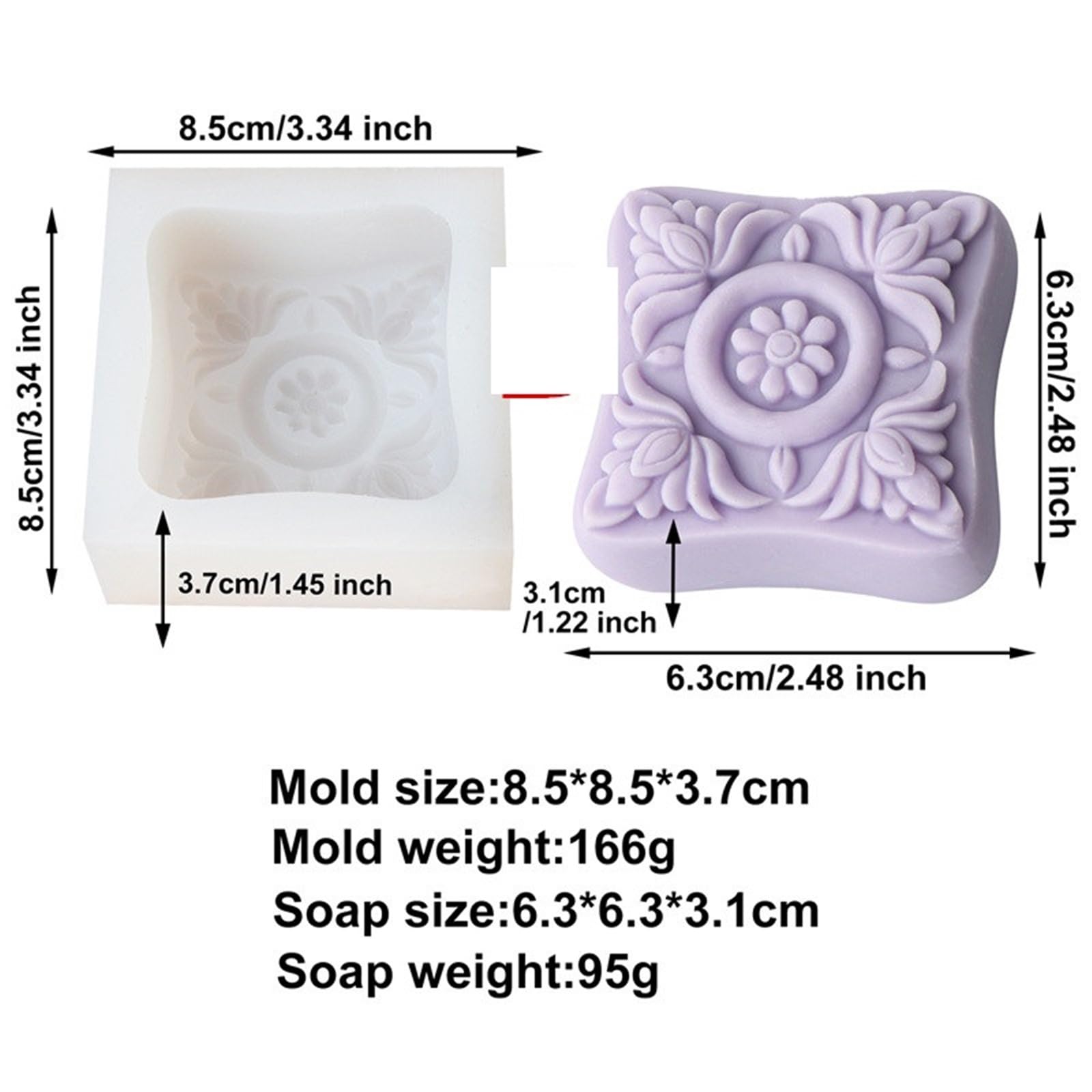 Stampo per Sapone 4 Pezzi stampi for Sapone a Forma di Fiore stampi in Silicone creativi for la Produzione di Sapone Fai da Te Strumenti Fatti a Mano per Sapone
