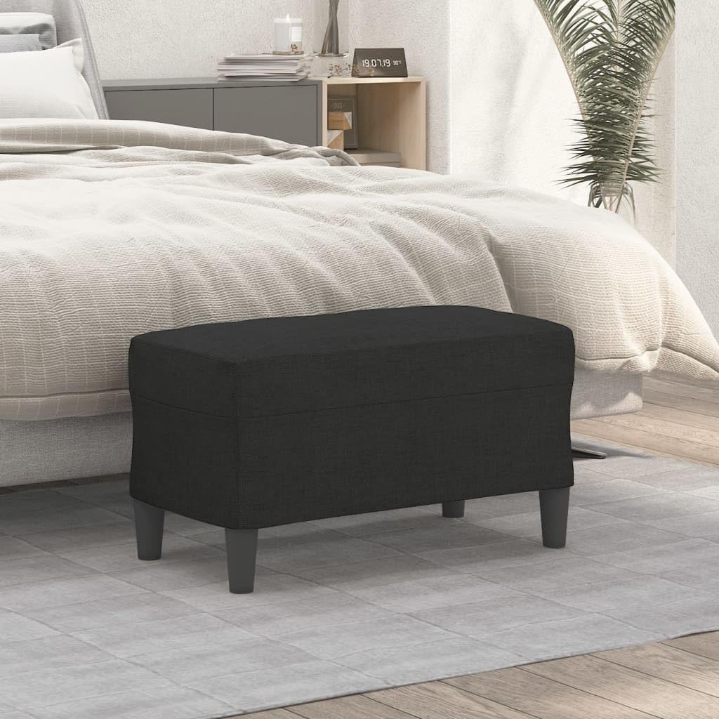 vidaXL Banc Ottoman Banquette Rembourré Banc de Lit Banc d'Entrée Chambre à Coucher Salon Couloir Intérieur Noir 70x35x41 cm Tissu