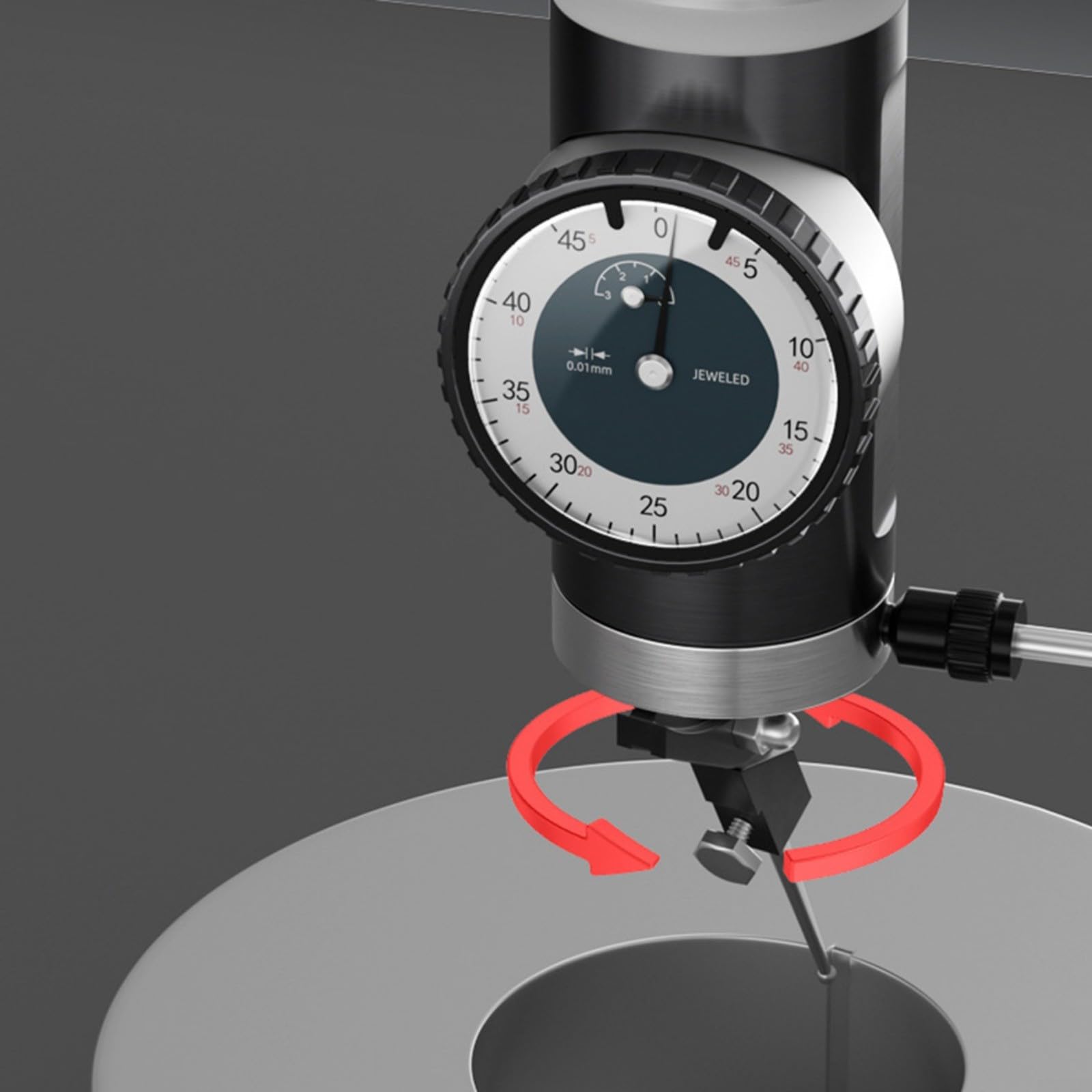 Indicateur de test à cadran mécanique de type levier échelle 0,01 mm outil de mesure avec sonde réglable à 360 degrés pour fraiseuse CNC