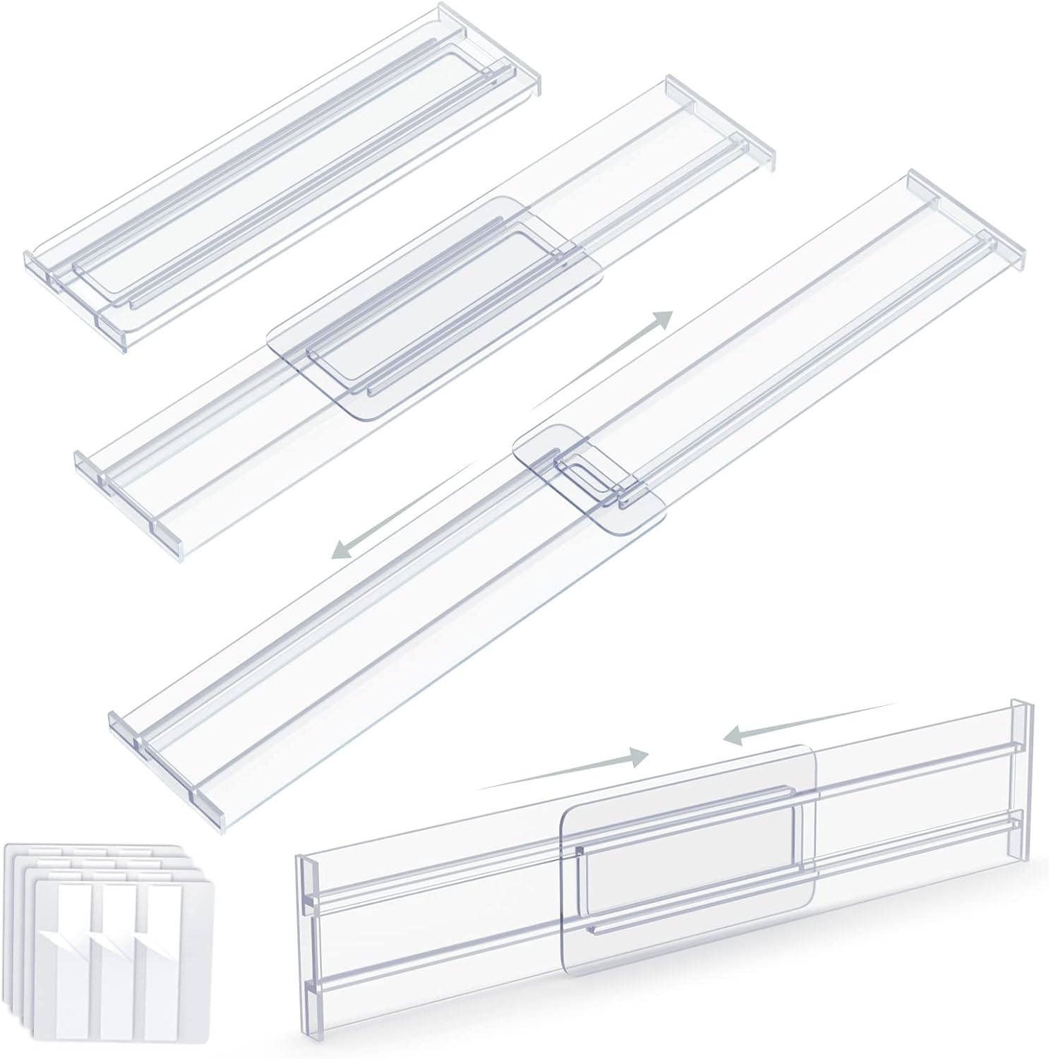 Drawer Dividers,4 Pcs Adjustable Drawer Dividers,Plastic Drawer