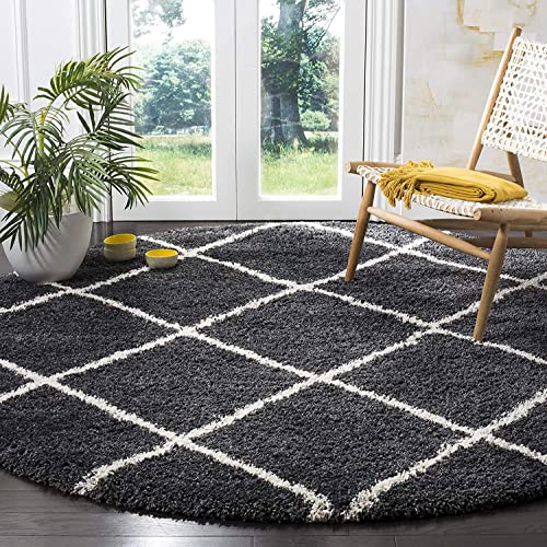 Image of Plush Shag Area Rug for Living Room, 244 cm x 305 cm, Brown (Grey Box, 5X5 FEET)
