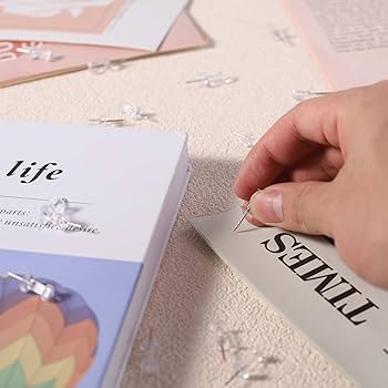 40Pcs Clear Push Pins Drawing Pins Notice Cork Board Pins Thumb Tacks