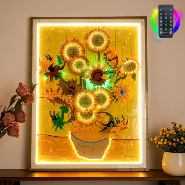 LocoLee Light kit Compatible with Lego Vincent Van Gogh – Sunflowers - No Model Only Light, LED Lighting Accessories Compatible with Lego Van Gogh