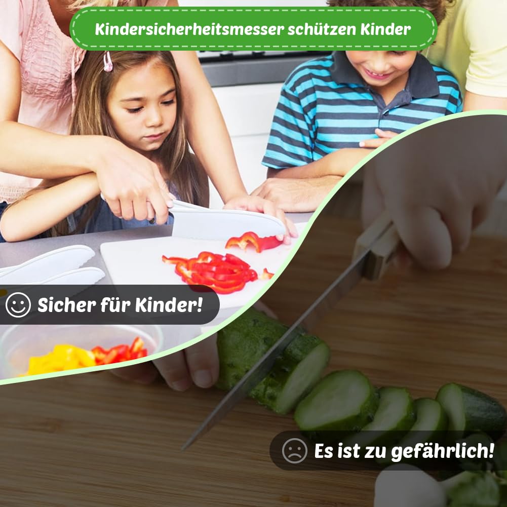 40-teiliges Kinder-Küchenmesser Set – Inkl. Schneidebrett & Schäler, Für Kinder Ab 2 Jahre