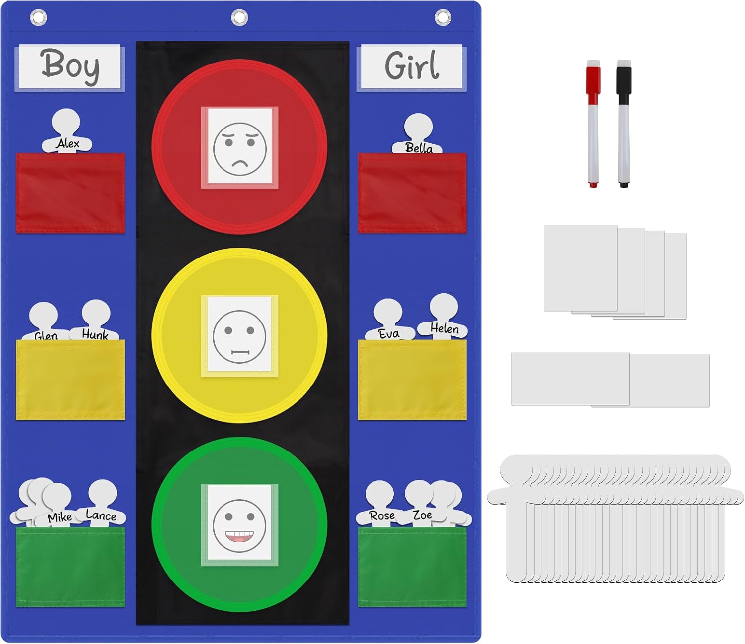 ZKOO Classroom Behavior Chart, Multi Pockets 25″ x 19″ Stoplight Behavior Pocket Chart Great for Homeschool or Classroom Student Learning Behavior and Performance Management (38 Pieces) ZKOO Classroom Behavior Chart, Multi Pockets 25″ x 19″ Stoplight Behavior Pocket Chart Great for Homeschool or Classroom Student Learning Behavior and Performance Management (38 Pieces)