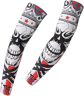 Xinzechen Compression Cycling Arm Warmers Skull King Size M