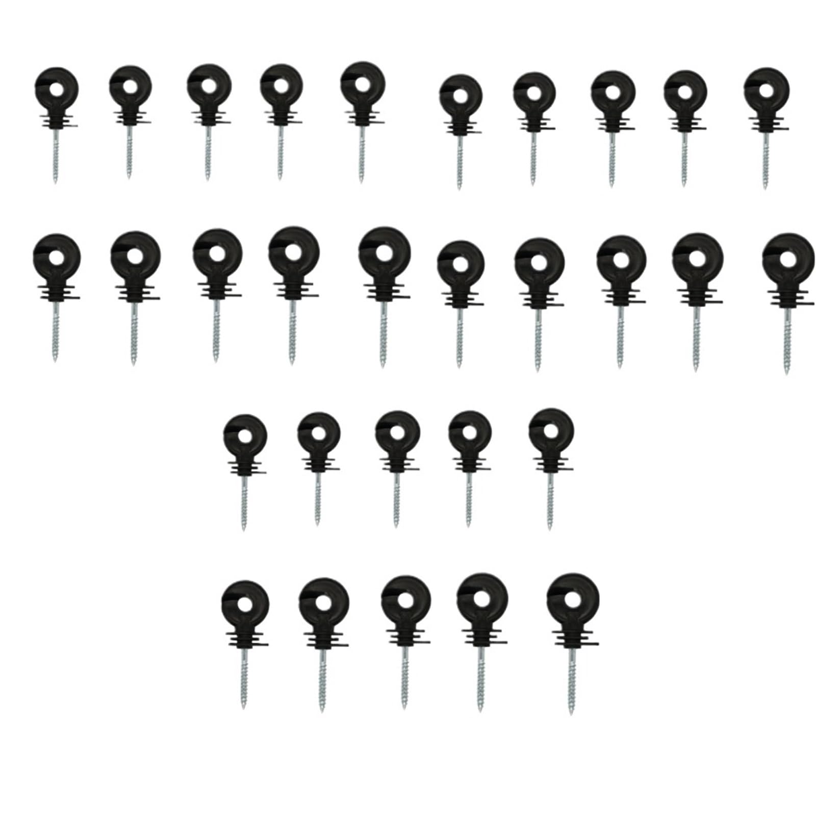 Isolatori Per Recinto Elettrico Chiodo isolante for traliccio for recinto elettrico autofilettante for collegamenti cavi for pascoli for allevamento di bestiame(Black 30pcs)
