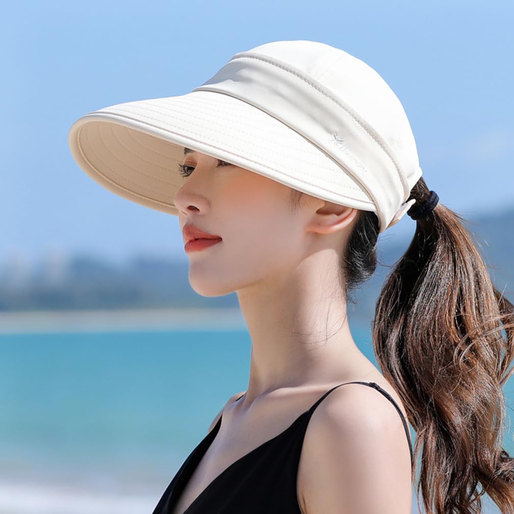 Gorra con visera deportiva para verano, gorro para el sol, desmontable, para mujer, ala ancha, plegable, sombrero de playa, viaje, protección UV, gorra de béisbol, piscina, camping, pesca, jardinería