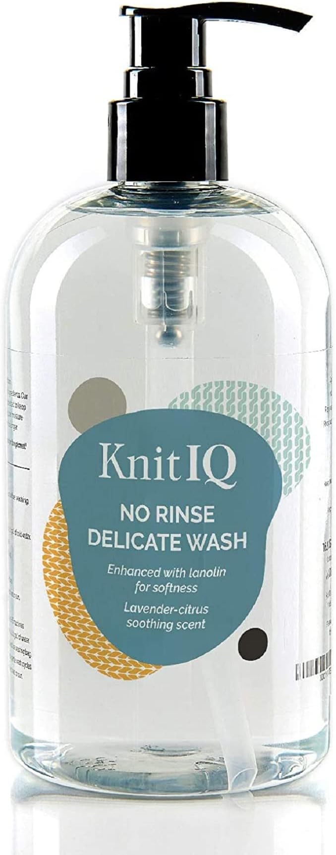 KnitIQ No Rinse Delicate Wash Liquid Detergent, 16.9 fl. oz - Natural Wool Wash with Lanolin for Delicates and Knit Wool Fabric, Lavender Citrus Fragrance, 100 Washes
