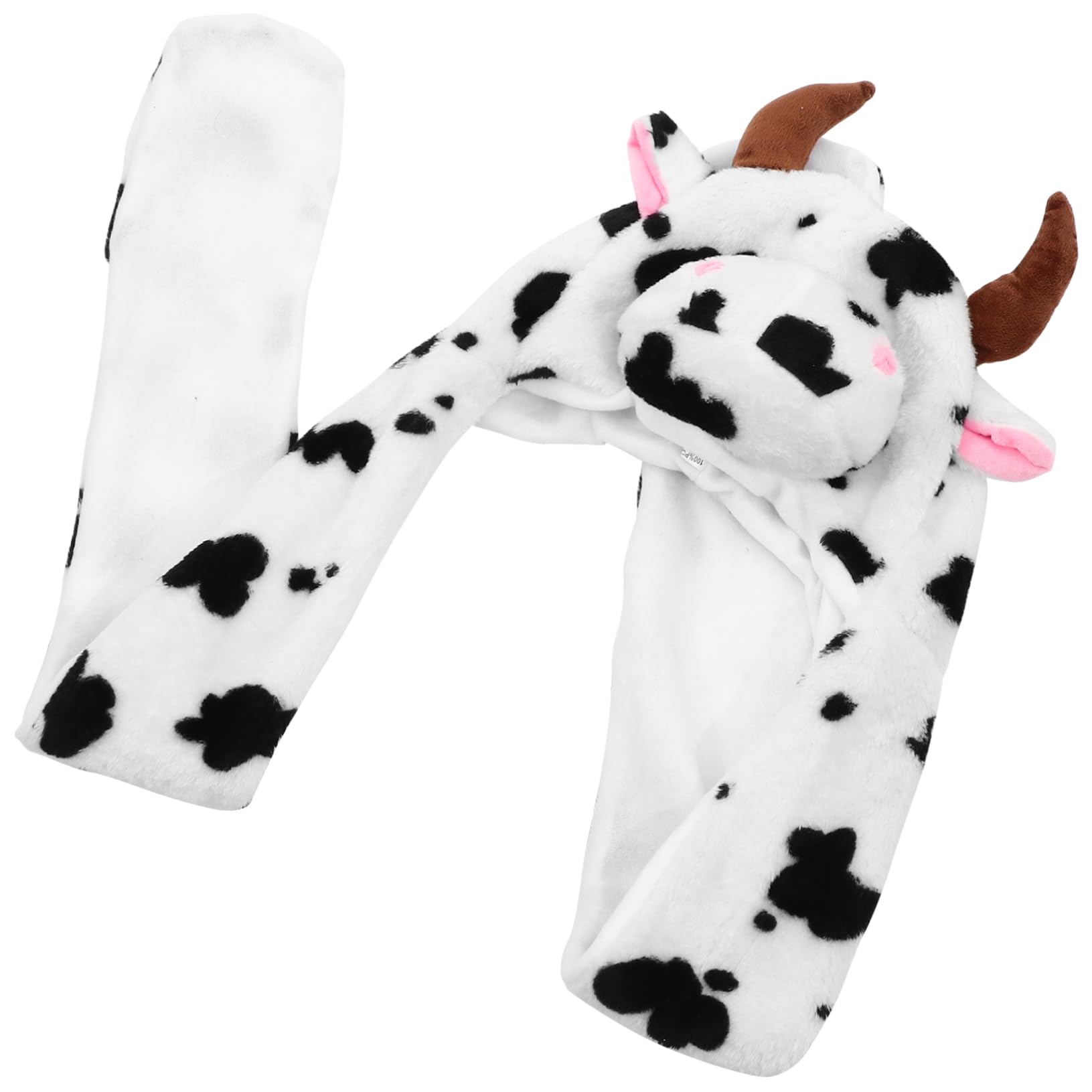 SUPVOX Cute Plush Animal Hat Protective Ear Warmer Winter Windproof Beanie Washable Cow Shape Holiday