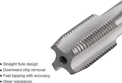 Miniatura 3 de uxcell Grifo de fresado de rosca 716"-24 UNS, M42 HSS (acero de alta velocidad) sin recubrimiento 4 flautas rectas máquina roscado rosca rosca rosca