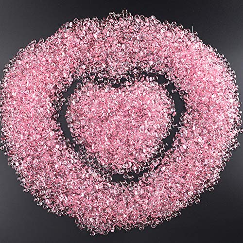 PMLAND Acrylic Mini Flat Marbles, Pebbles, Beads 3500+ Pcs 6 mm in Diameter for Vase Fillers, Brush Holder, Party Table Scatter, Wedding, Decoration, Crafts - Pink