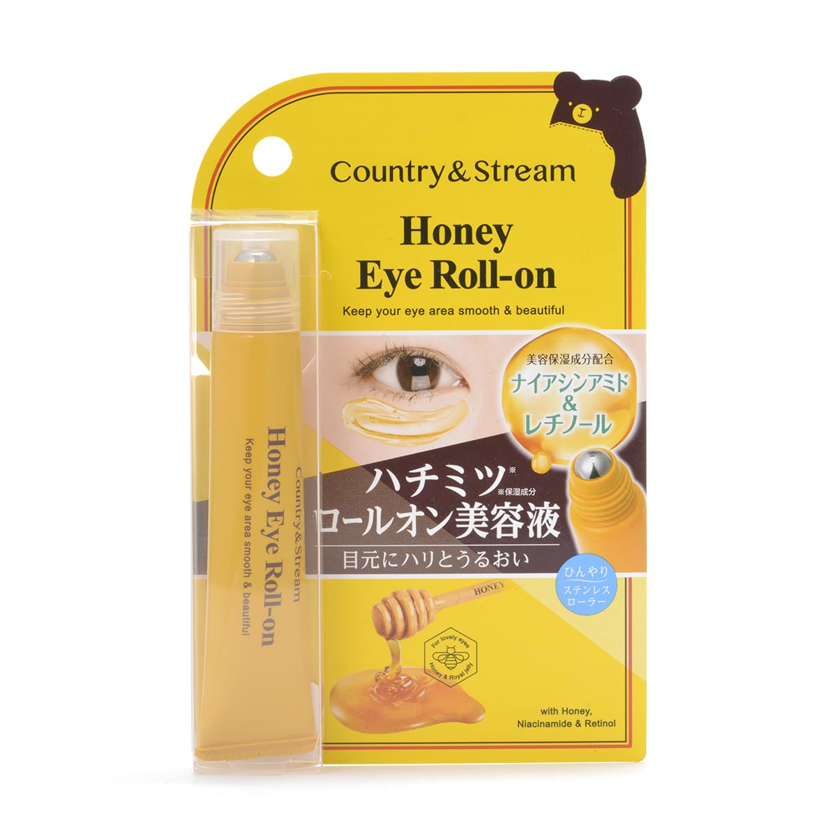 カントリー&ストリーム ナチュラルアイロールオンN (目元用美容液) 15ml ナイアシンアミド※、レチノール※を配合した美容液が乾燥しやすい目元の肌に浸透(角質層まで)し、ハリとうるおいを与えます。※保湿成分