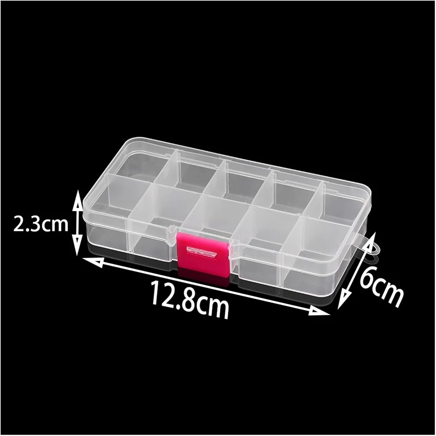 10 Slots Adjustable Plastic Rectangle Transparent Storage Box Craft Organizer Handcraft Jewelry Container(Blue 02)