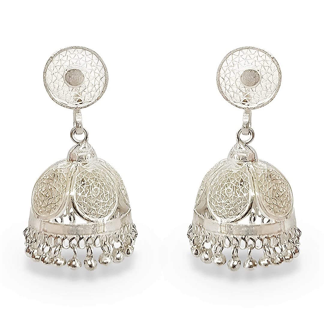 Arteastic Silver Filigree Jewellery big Jhumki Earrings For Women (SJ-992) (B0BS96GKD1) Amazon Price History, Amazon Price Tracker
