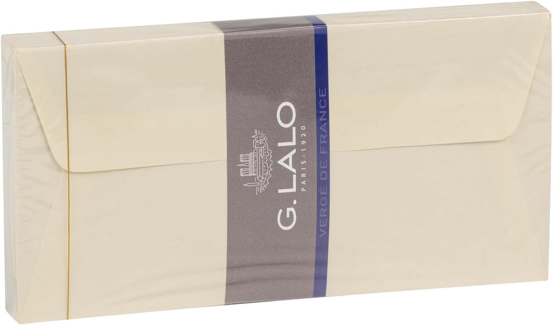 Lalo 46116L - Pack of 25 DL Lined Self-Adhesive Envelopes In French Laid Paper, Ivory